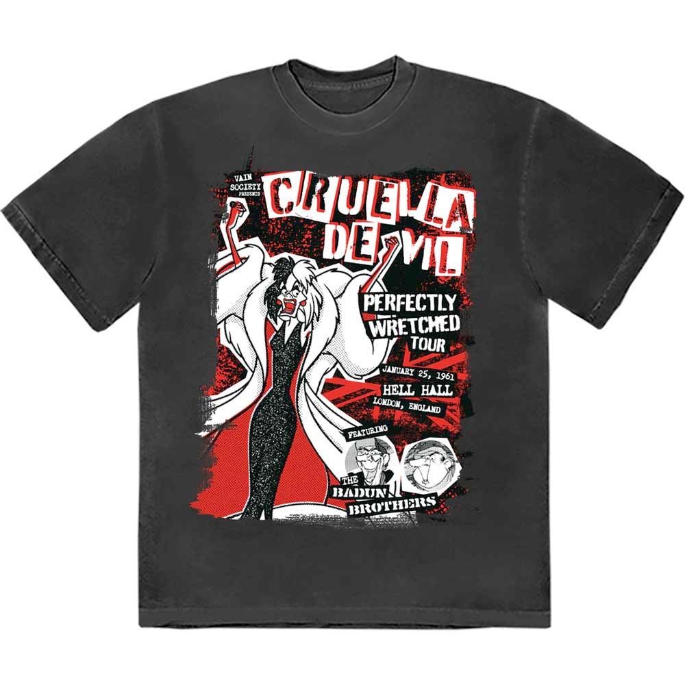 Disney 101 Dalmatians - Cruella Tour Tshirt Homme - Noir